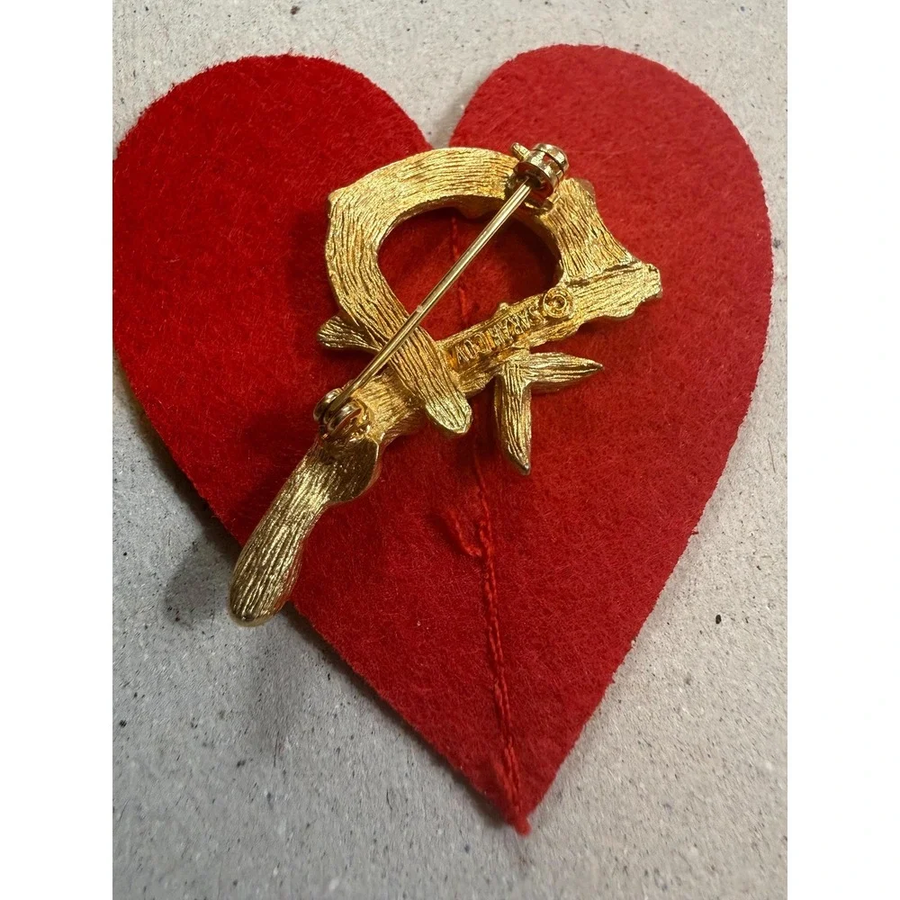 Vintage Sarah Coventry Bamboo brooch pin‎ gold tone